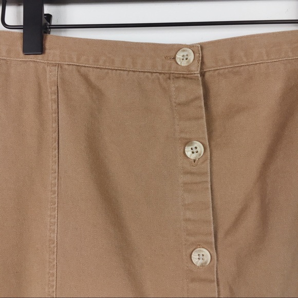 VINTAGE TAN BUTTON UP MIDI SKIRT - Picture 3 of 4